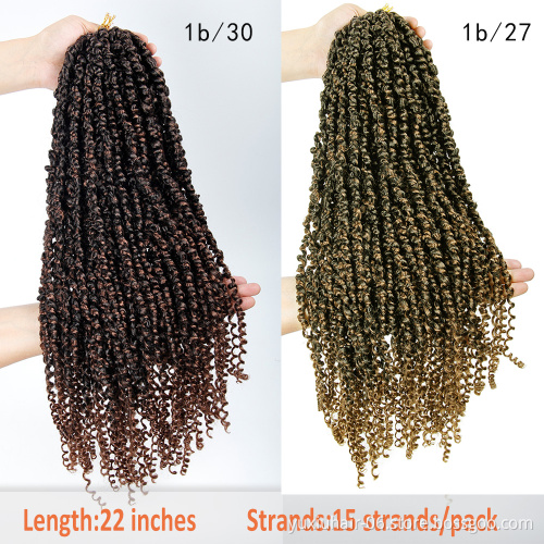 Synthetic Crochet Braids Hair For Passion Twist Pre-Looped Fluffy Ombre 12 18 22 28Inch Pre-Twisted For Black Woman